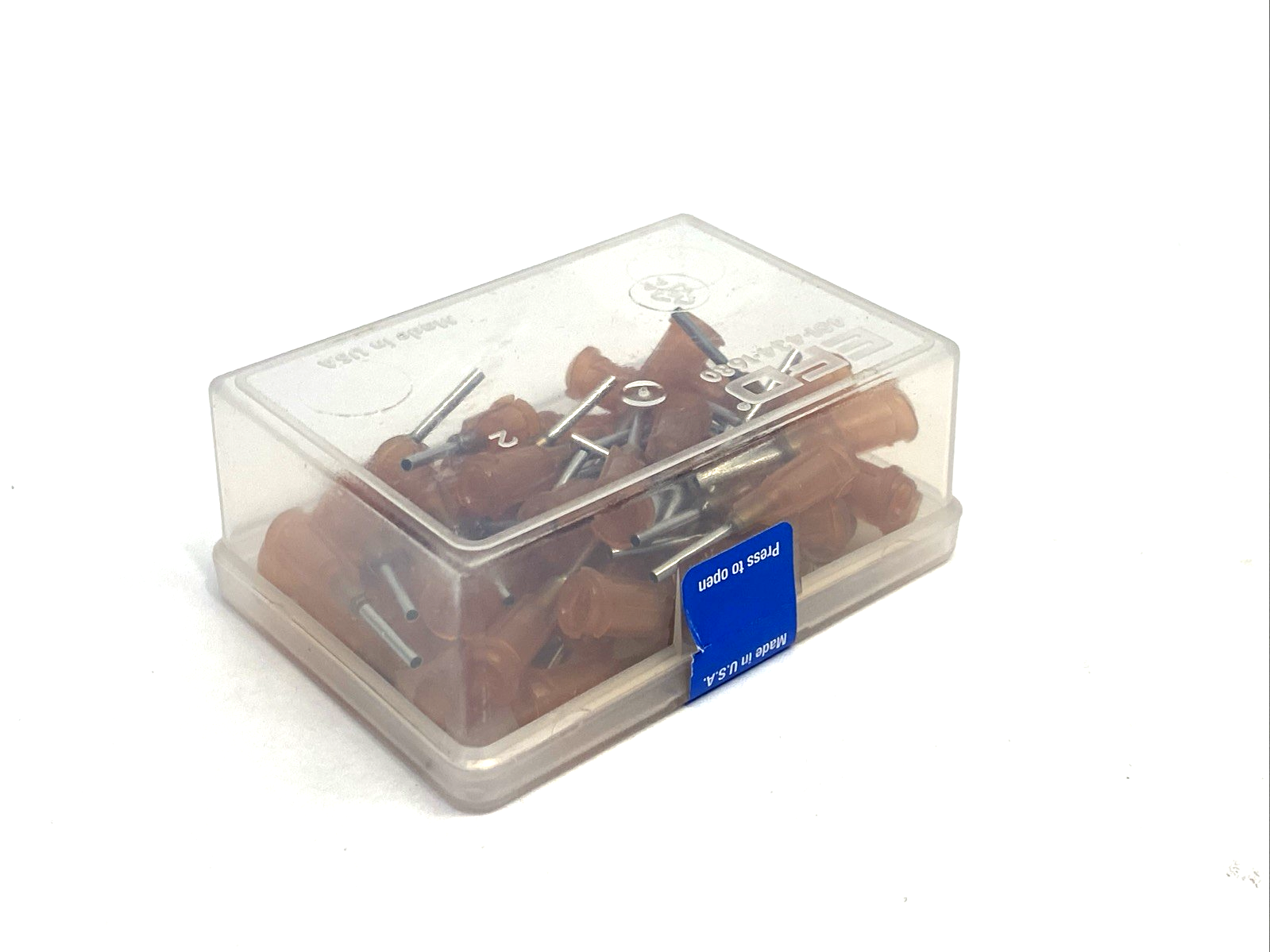 Nordson EFD 7018068 Precision Dispense Tip 15GA GP 0.054" x 0.5" Amber BOX OF 50 - Maverick Industrial Sales