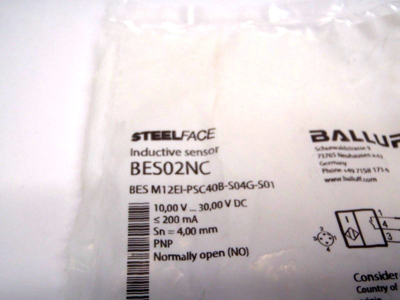 Balluff BES02NC BESM12EI-PSC40B-SO4G-S01 Inductive Sensor 10-30VDC PNP NO - Maverick Industrial Sales