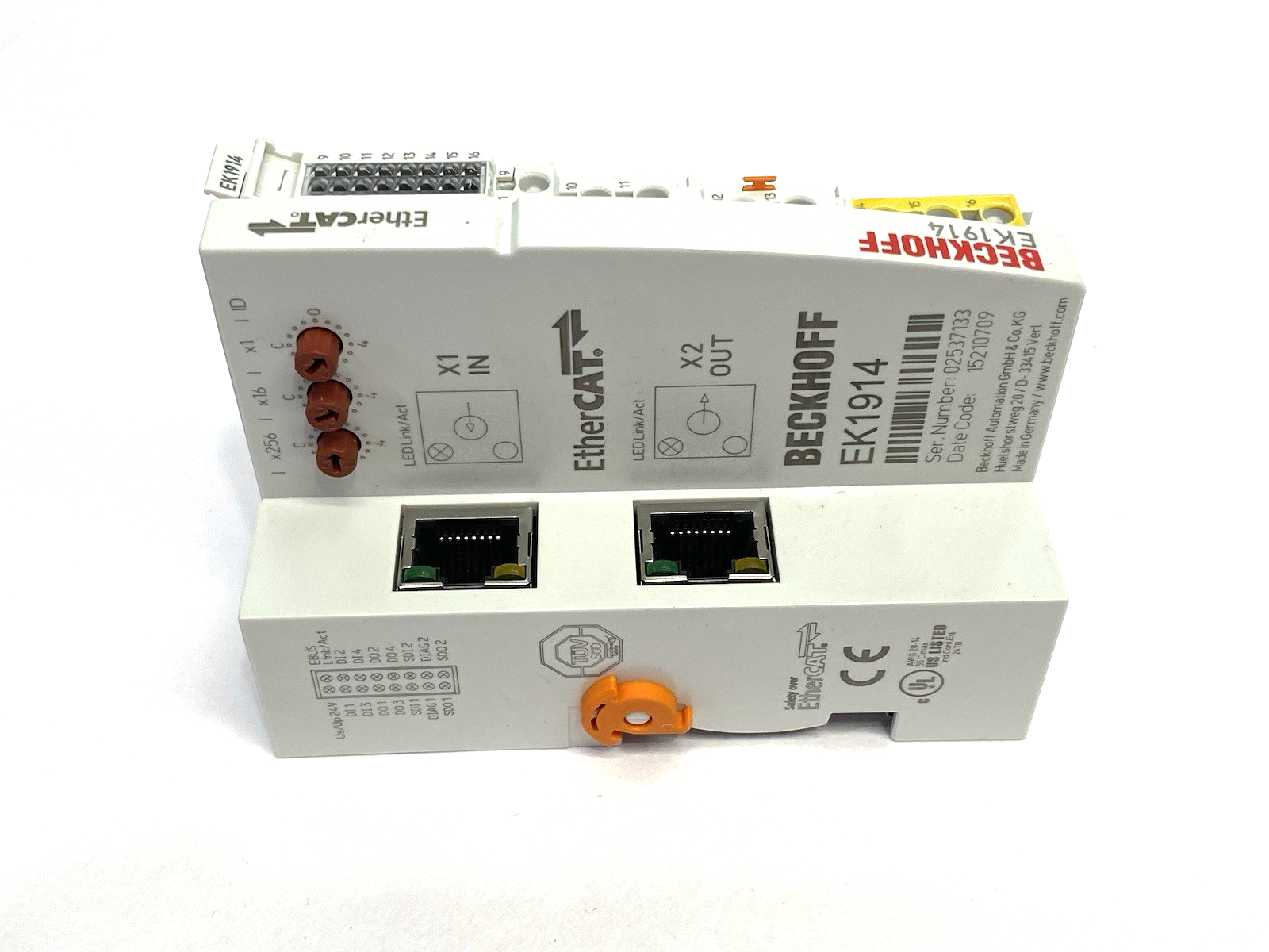 EK1914 | Beckhoff EtherCAT Coupler with Integrated Digital Standard & Safety I/Os - Used - Maverick Industrial Sales