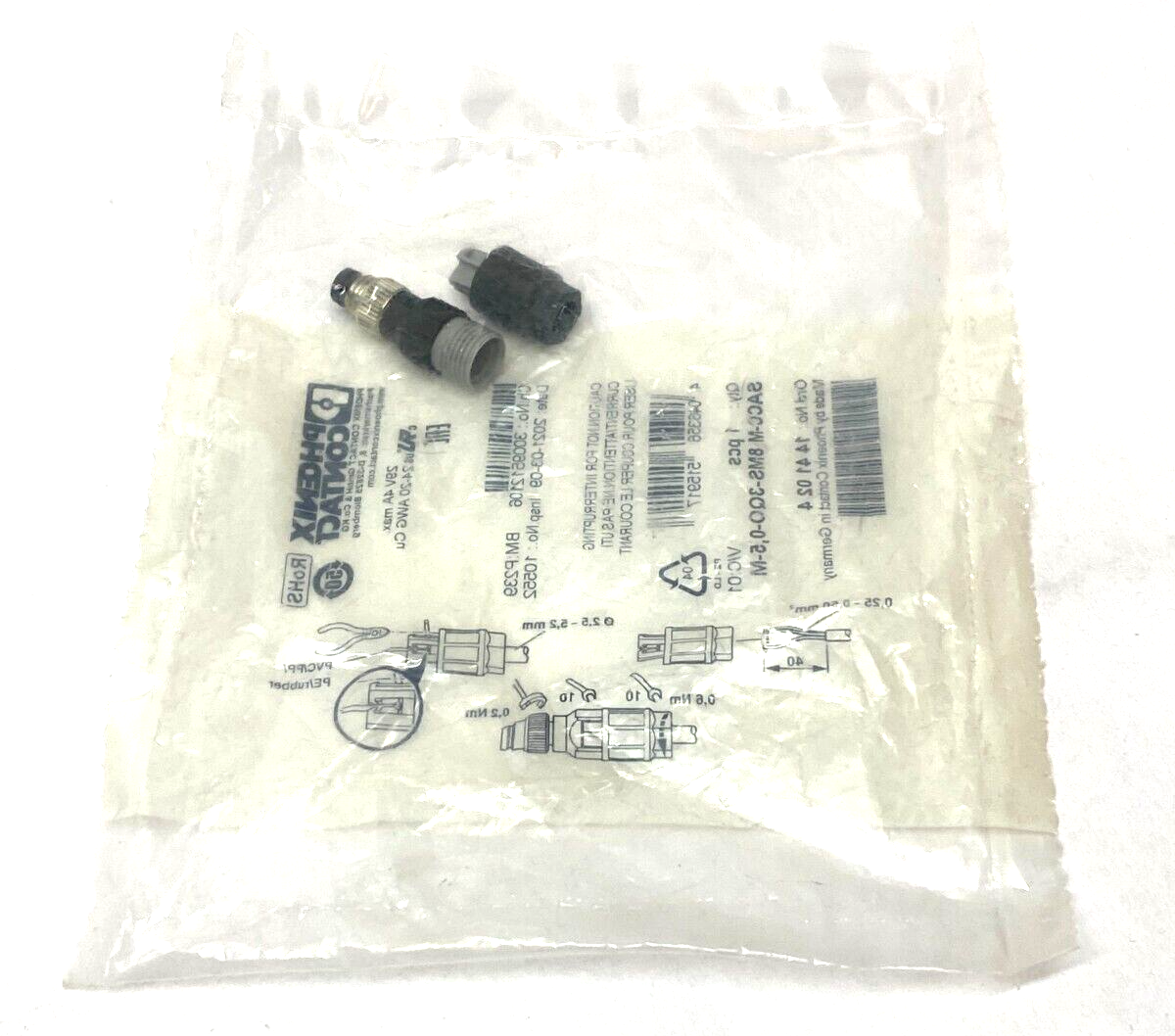 Phoenix Contact SACC-M 8MS-3QO-0,5-M Circular Plug In Connector 1441024 - Maverick Industrial Sales