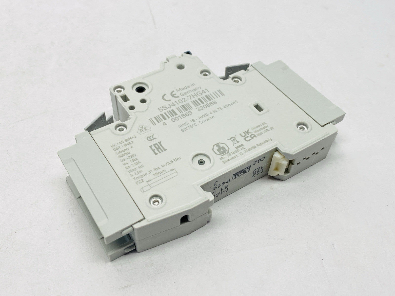 Siemens 5SJ4102-7HG41 Miniature Circuit Breaker 1-Pole 2A 240V - Maverick Industrial Sales