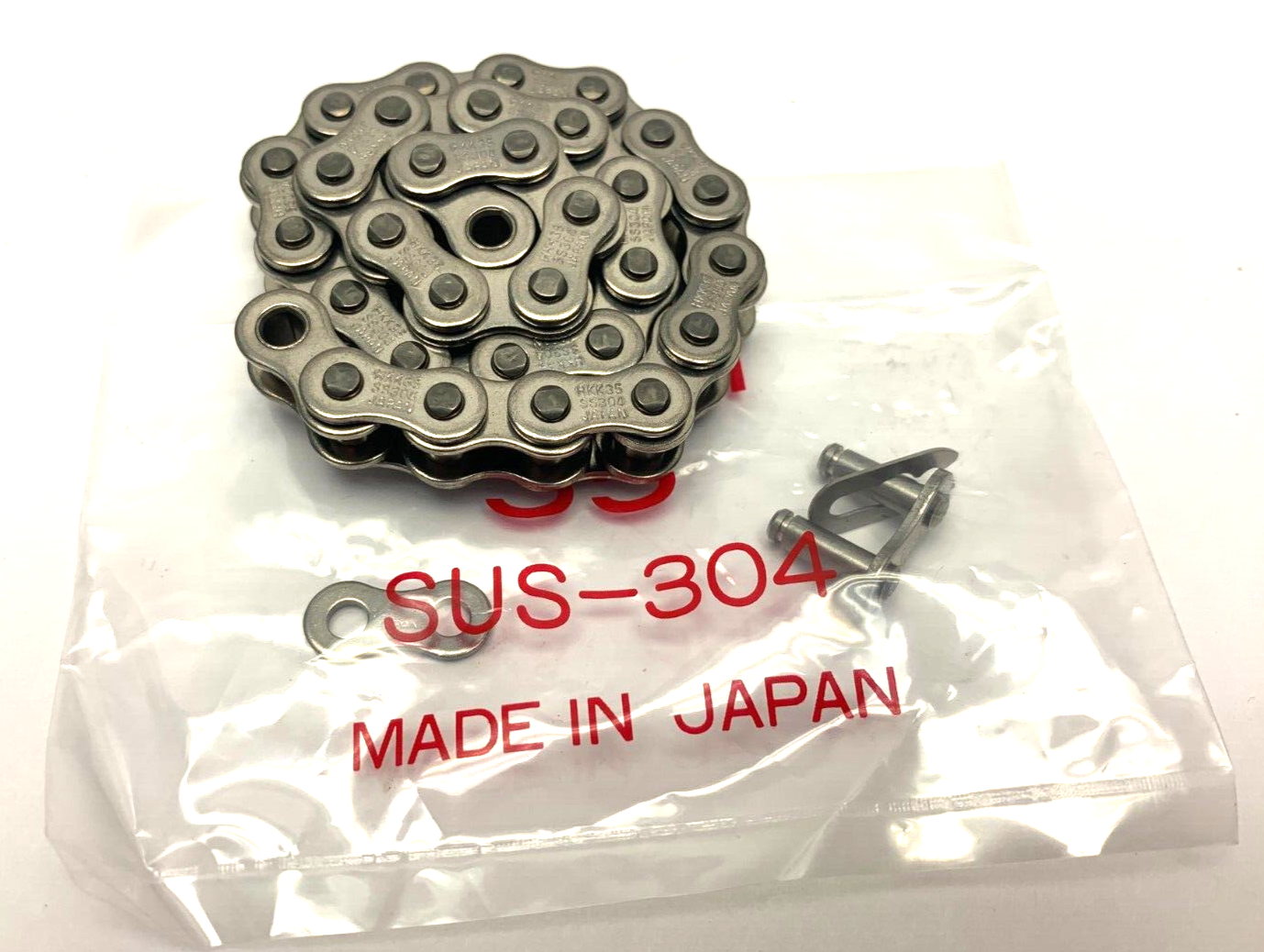 HHK Chain SR035R1X=1FT Stainless Steel Roller Chain Link 1' - Maverick Industrial Sales
