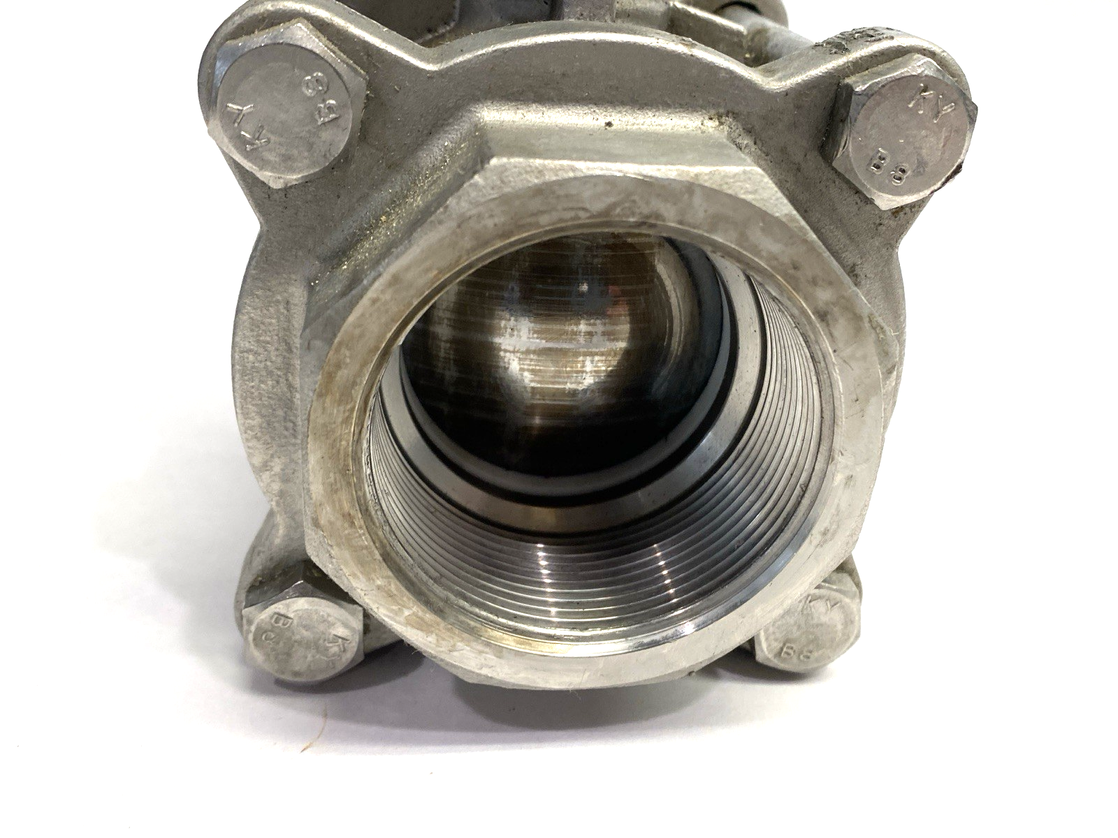 Stainless Steel Ball Valve 2" CF8M 14mm Square Stem Size 1000WOG F05/F07 - Used - Maverick Industrial Sales