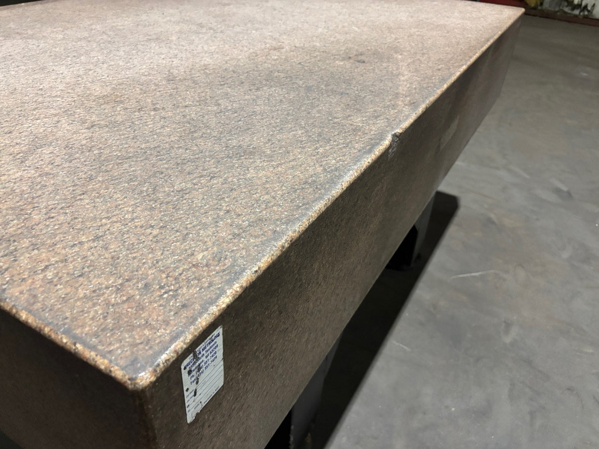 Pink Granite Stone Surface Plate Inspection QC Table, 72" x 48" x 12" - Maverick Industrial Sales
