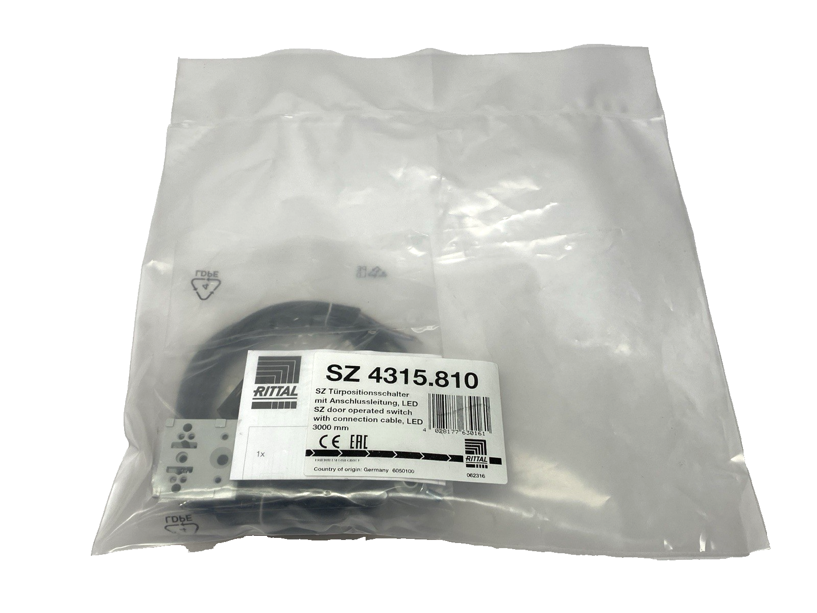 Rittal SZ 4315.810 Door Operated Switch w/ LED Connection Cable 3000mm - Maverick Industrial Sales