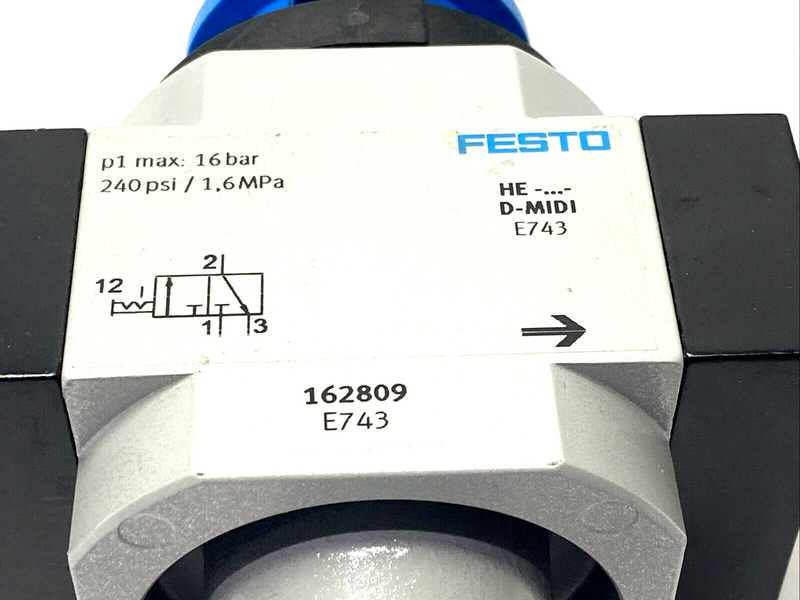 Festo HE-3/8-D-MIDI On-Off Valve 162809 - Maverick Industrial Sales