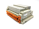 SMC SS5V1-W10CD-10U-N7 Manifold w/ 10x SV1100-5FU Solenoids - Maverick Industrial Sales