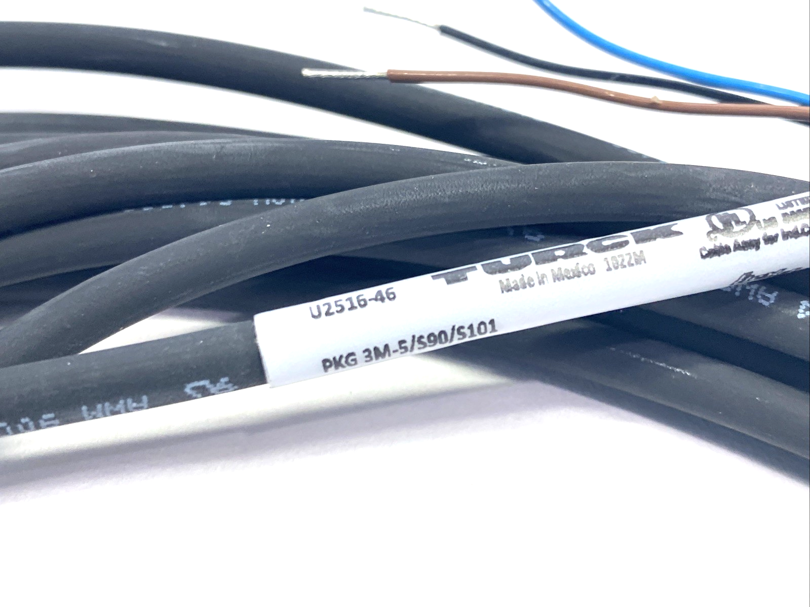 U2516-46 | Turck PKG 3M-5/S90/S101 Cordset M8 Female 3-Pin Straight To Leads 5m - New – Open box - Maverick Industrial Sales