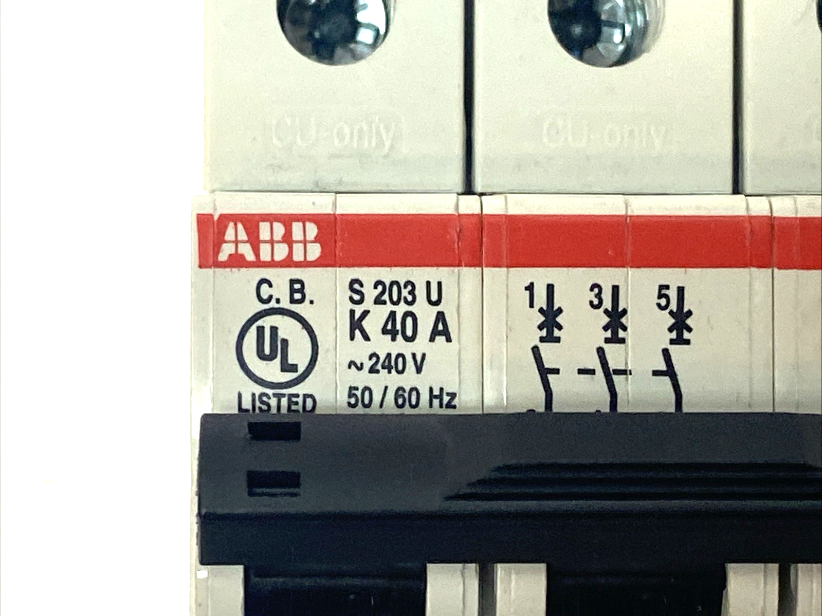 ABB S203U-K40A Circuit Breaker 3-Pole 240V 50/60HZ - Maverick Industrial Sales