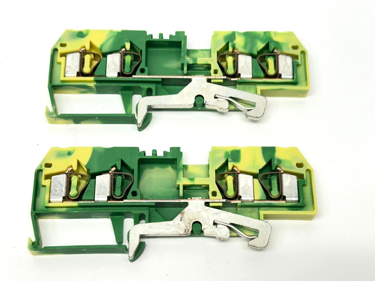 WAGO 281-657 Ground Terminal Block 4-Conductor Yellow/Green 4mm2 LOT OF 2 - Maverick Industrial Sales