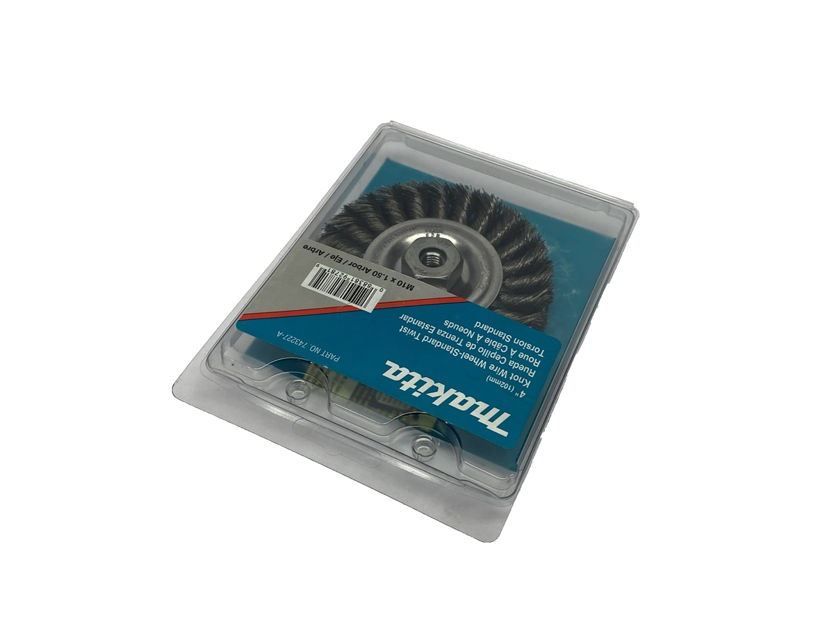 Makita 743227-A Knot Wire Wheel Brush M10x1.50 Arbor 4" Wheel - Maverick Industrial Sales