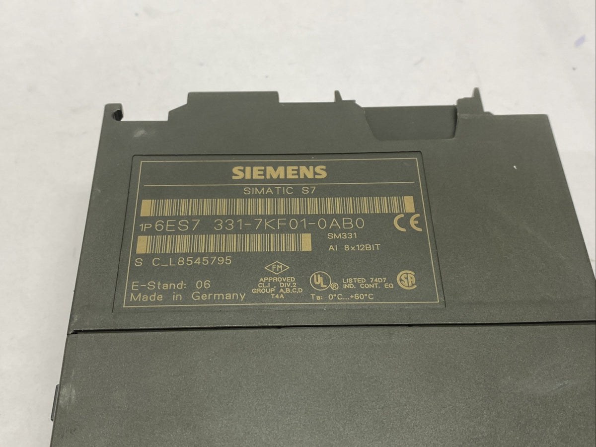 6ES7331-7KF01-0AB0 | Siemens Simatic S7 Analog Input Module SM331 NO COVER - Used - Maverick Industrial Sales