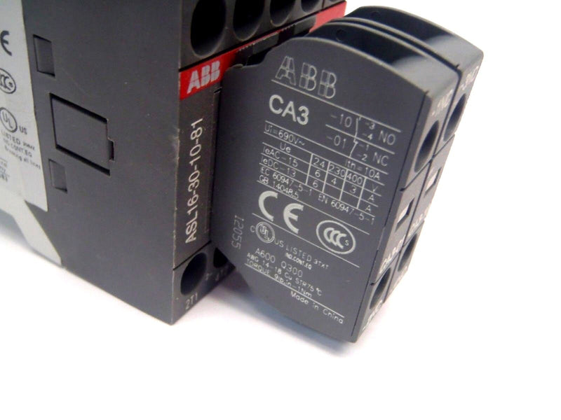 ABB ASL16-30-10 Contactor 690V 24VDC  w/ CA3-01, CA3-10 Contact Blocks - Maverick Industrial Sales