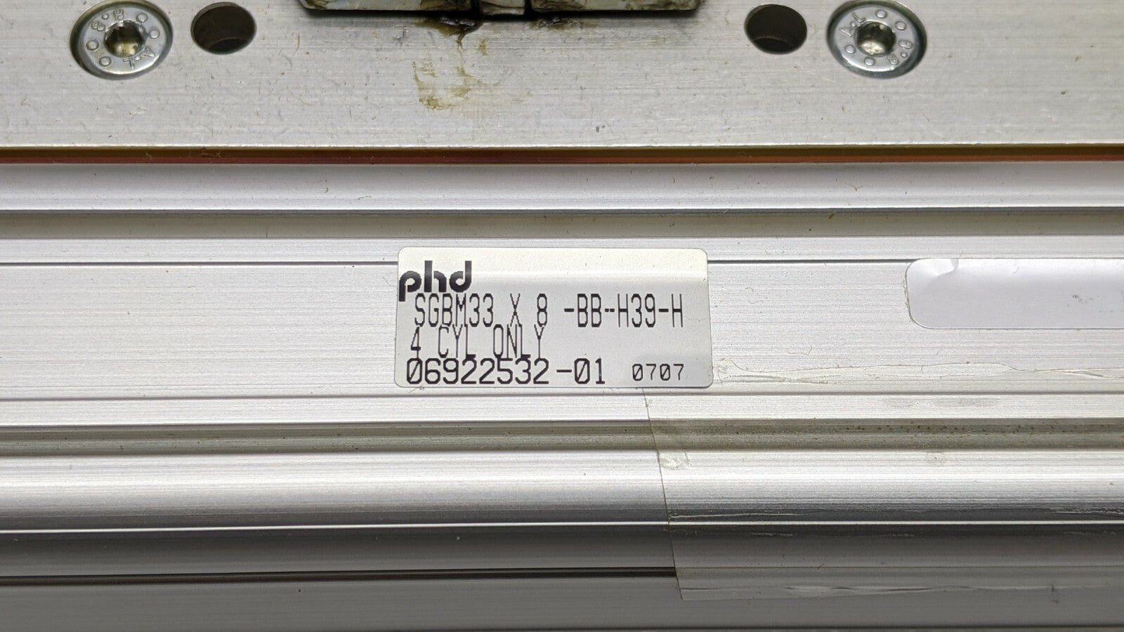 PHD SGBM33x8-BB-H39-H4 Slide & Rodless Cylinder 06922532-01 - Maverick Industrial Sales