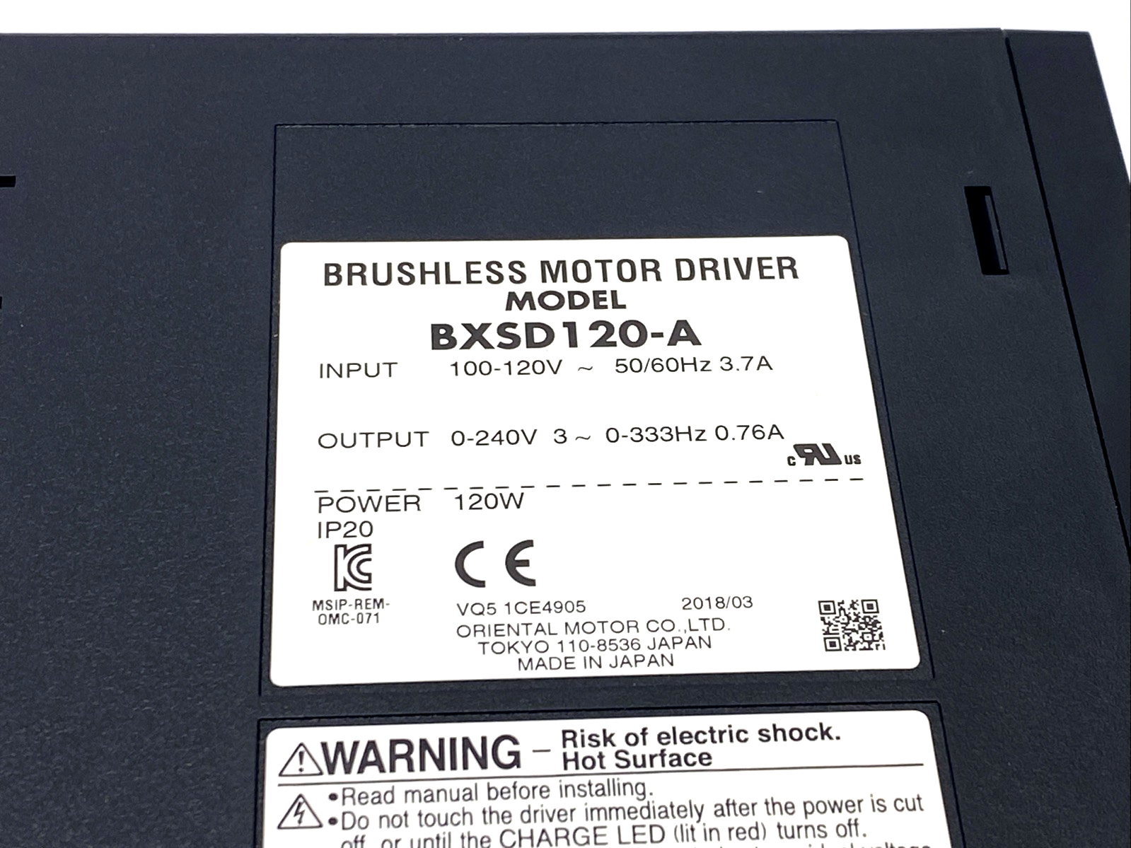 Oriental Motor BXSD120-A Brushless DC Motor Driver Single-Phase 100-120 VAC - Maverick Industrial Sales