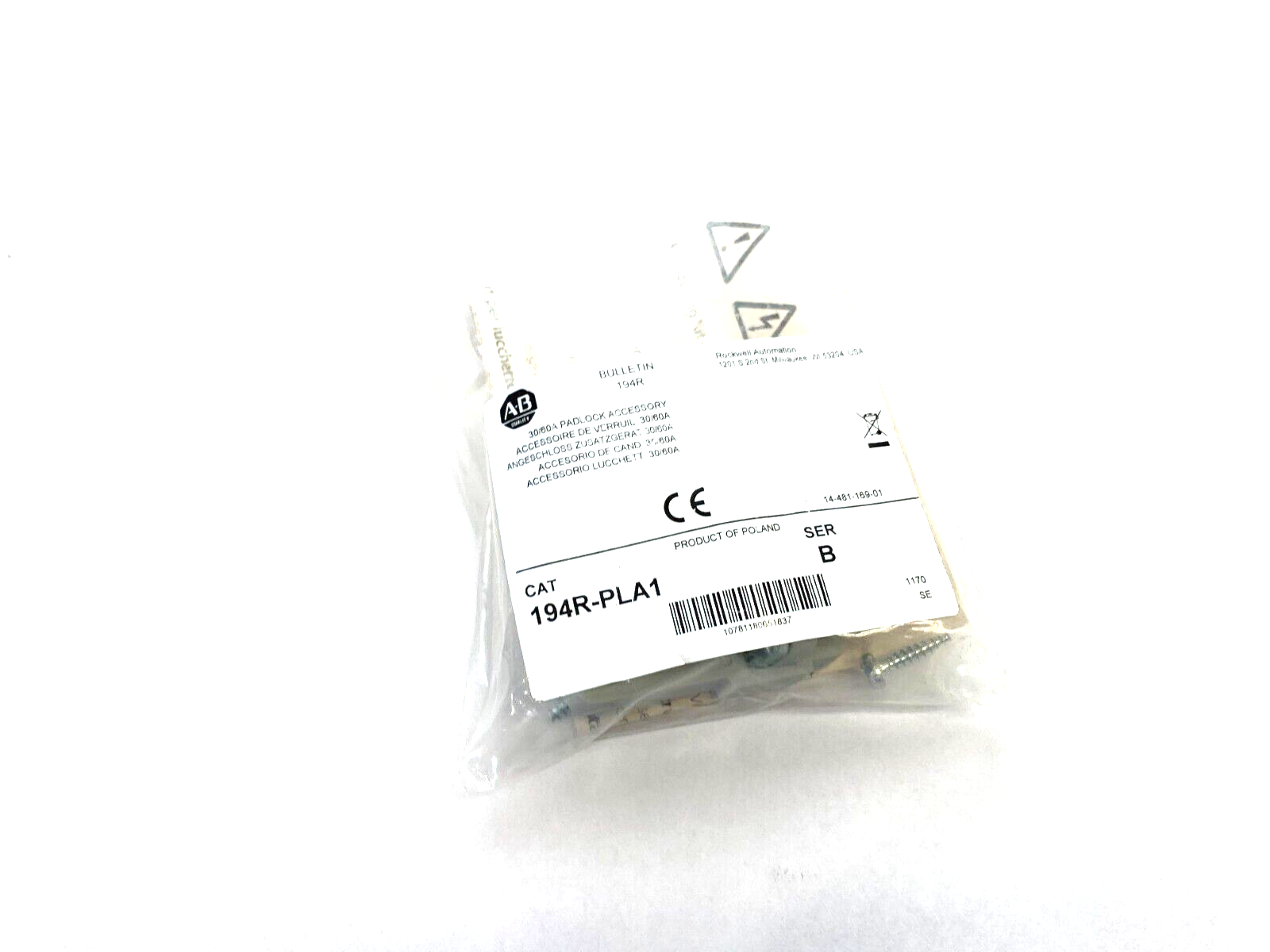 Allen Bradley 194R-PLA1 Ser. B Padlock Accessory 30/60A - Maverick Industrial Sales