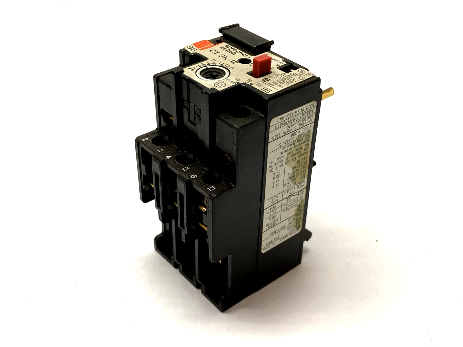 Sprecher+Schuh CT 3K-12.5 Overload Relay 9-12.5A BOX OF 10 - Maverick Industrial Sales