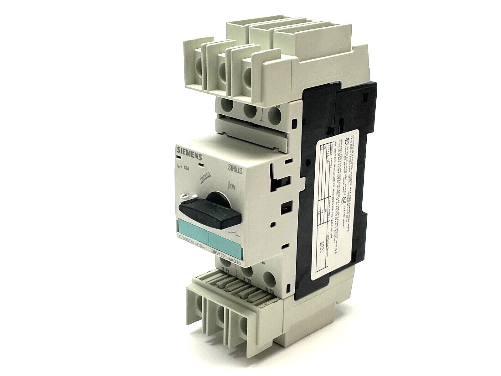Siemens 3RV1721-4AD10 Circuit Breaker - Maverick Industrial Sales