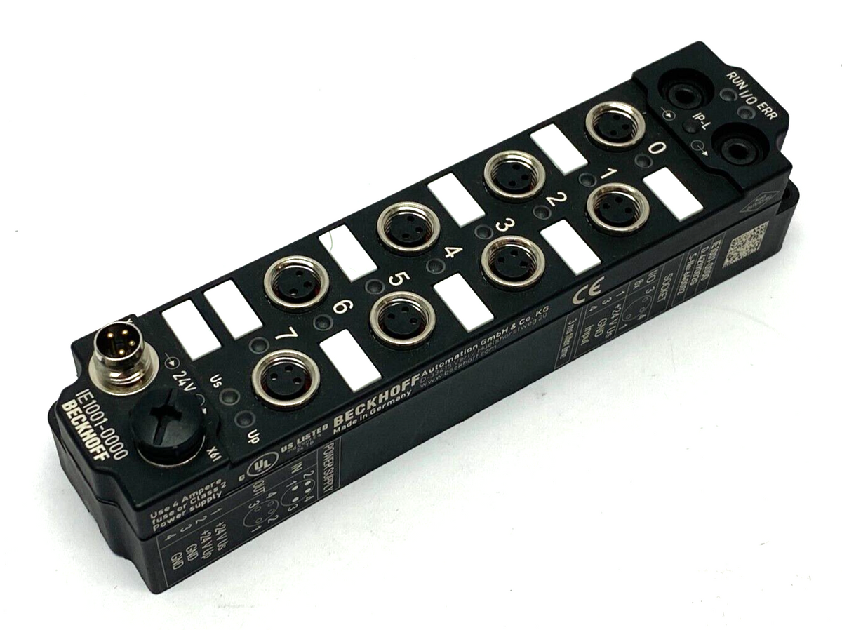IE1001-0000 | Beckhoff Digital Input Link Extension Box 8-Channel 24VDC M8 - Used - Maverick Industrial Sales