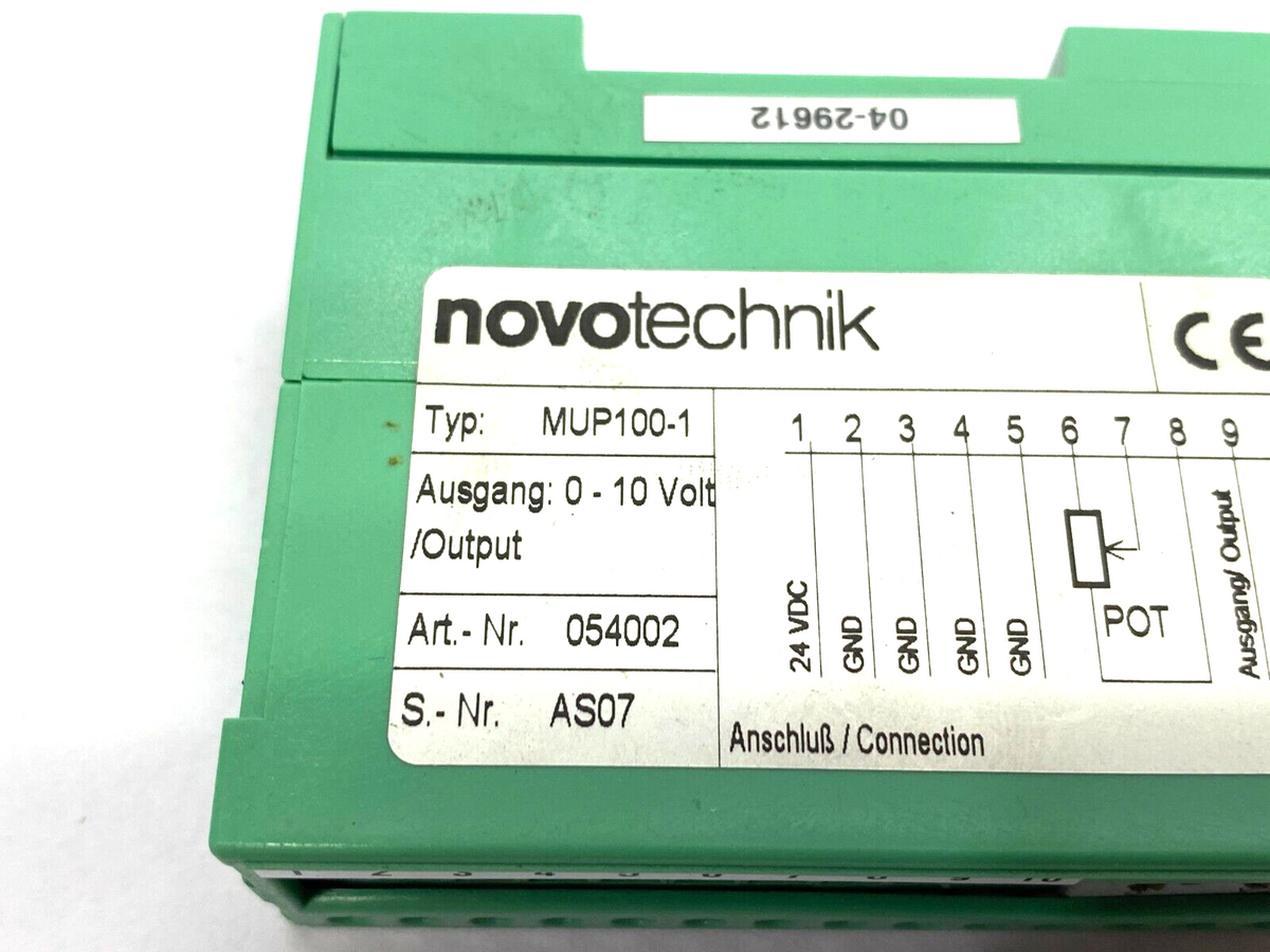 MUP 100-1, 054002 | Novotechnik MUP 100-1 Signal Conditioner Interface for Position Meaurement - Used - Maverick Industrial Sales
