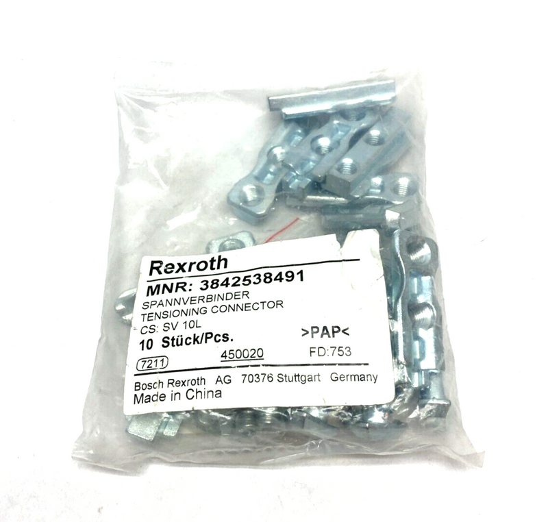 Bosch Rexroth 3842538491 Tensioning Connector SV 10L PKG OF 10 - Maverick Industrial Sales