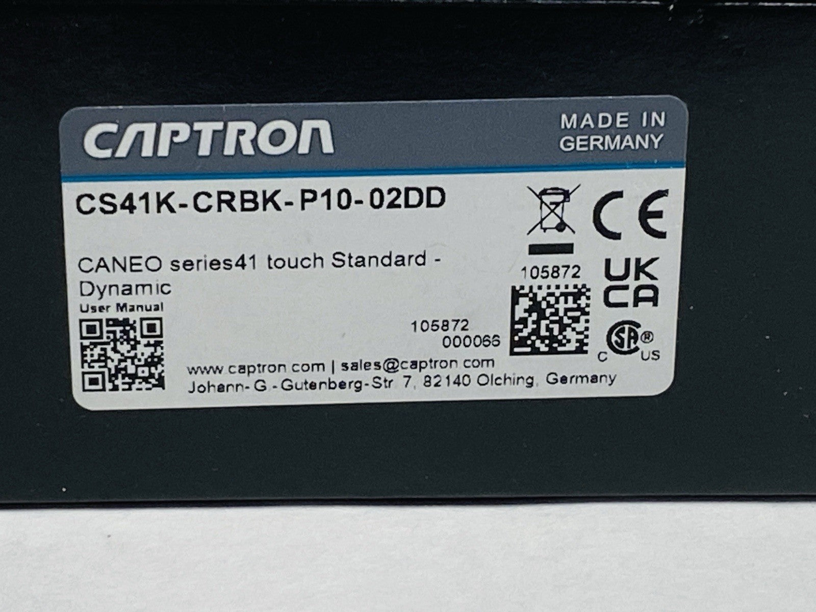 Captron CS41K-CRBK-P10 Captron Caneo Series41 Capacitive Button - Maverick Industrial Sales