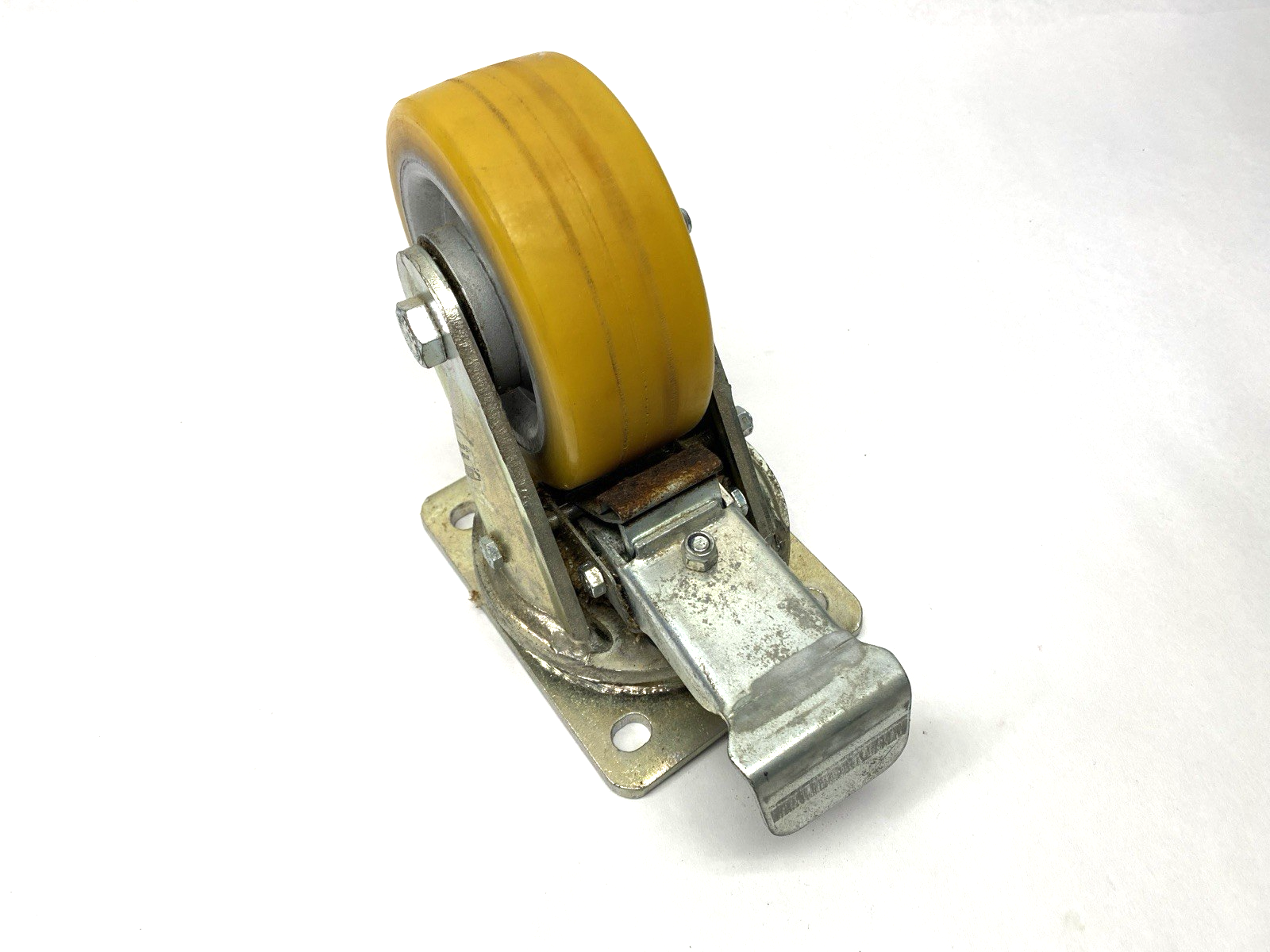 N/A | Blickle Steel Swivel Caster w/ Top Plate & Brake 125mm Wheel Dia. x 50mm Width - Used - Maverick Industrial Sales