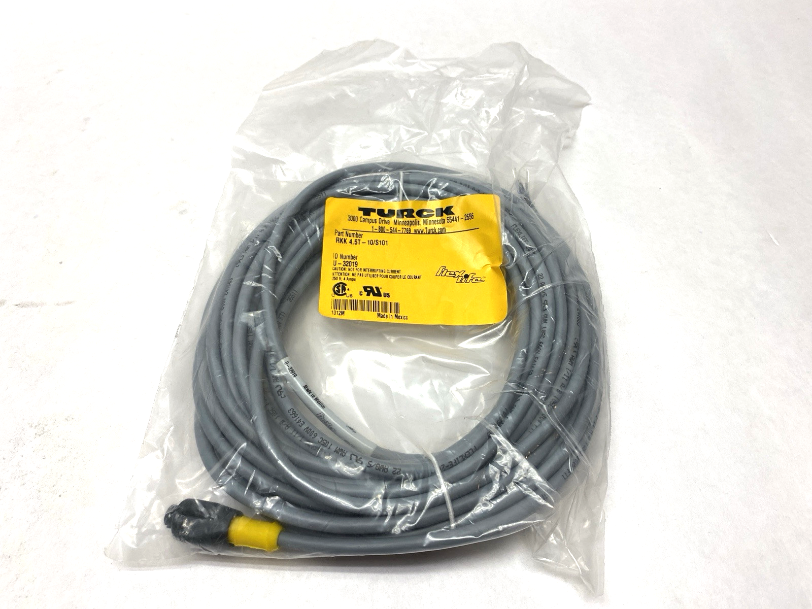 Turck RKK 4.5T-10/S101 Flex Life Cable U-32019 - Maverick Industrial Sales