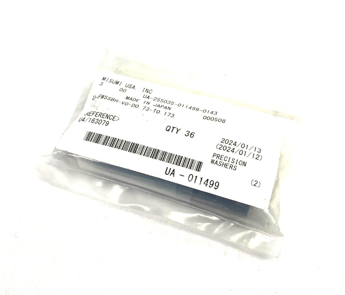 MiSUMi U-FWSSBH-V0-D0.73-T0.173 Precision Flat Spacer Washers PKG OF 36 - Maverick Industrial Sales