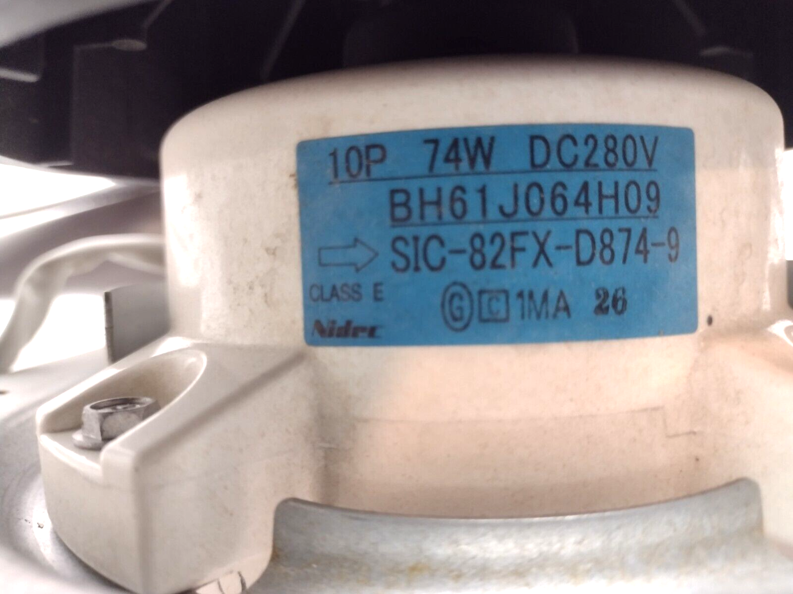 Mitsubishi BH61J064H09 Evaporator Fan Motor for PUZ-HA30NKA Mini Split Condenser - Used - Maverick Industrial Sales