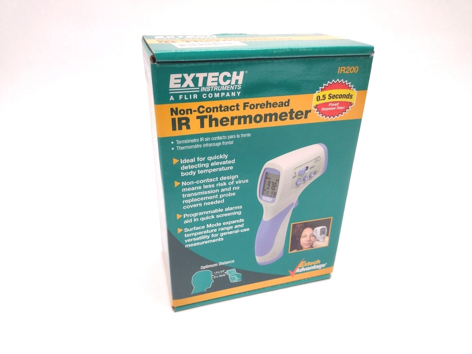 IR200 | Extech Instruments Non-Contact Forehead IR Thermometer 4NLW2 793950412008 - New - Maverick Industrial Sales