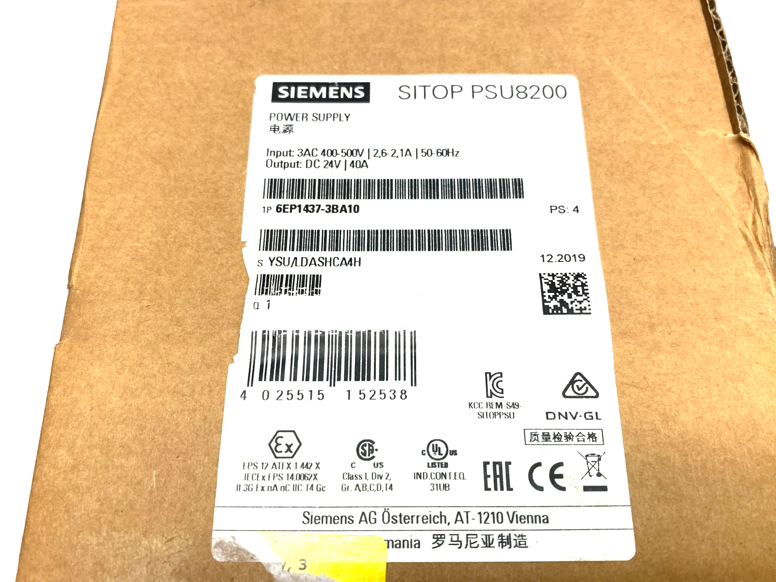 Siemens 6EP1437-3BA10 SITOP PSU8200 Power Supply 24V/40A - Maverick Industrial Sales