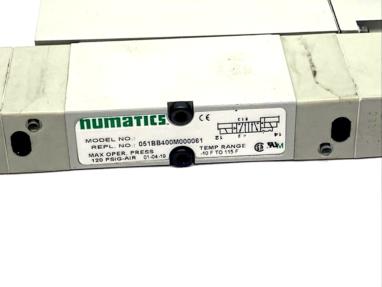 Numatics 051BB400M000061 Solenoid Valve 239-2188 Pressure Block - Maverick Industrial Sales