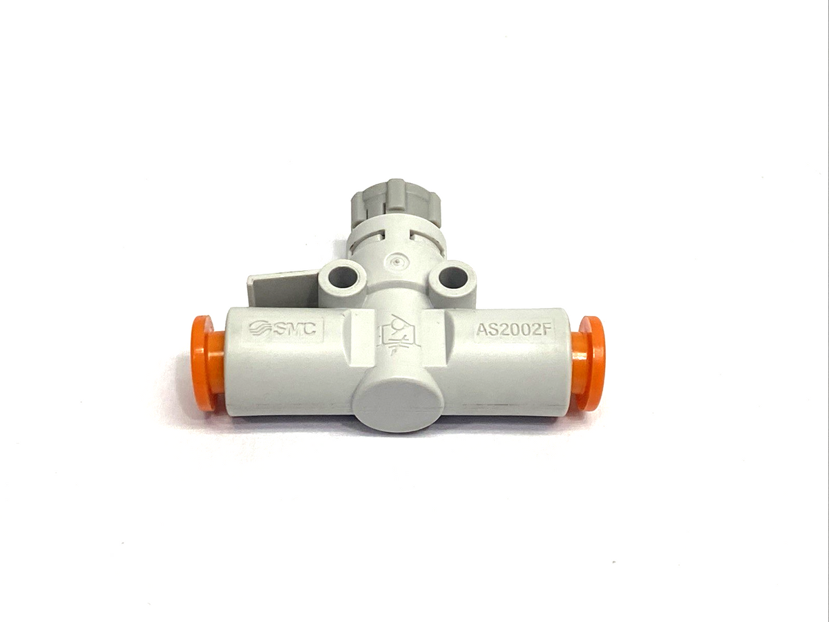 AS2002F-07 | SMC Inline Speed Control Pneumatic Fitting, 1/4" Tube O.D. LOT OF 3 - Used - Maverick Industrial Sales
