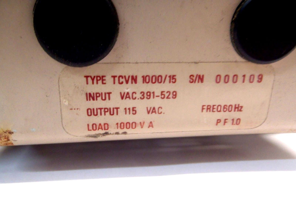 TCVN 1000/15 | Advance Type Dual Power Conditioner Transformers 391-529VAC 1000VA - Used - Maverick Industrial Sales