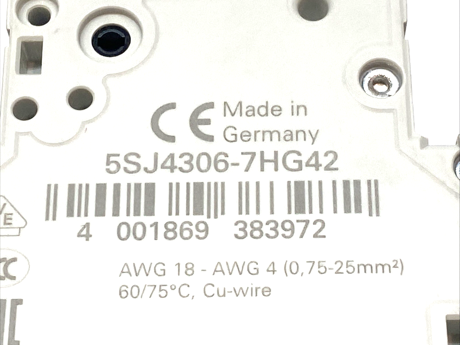 5SJ4306-7HG42 | Siemens Miniature Circuit Breaker 3 Pole 6A 277/480V w/ 5ST3010 - Used - Maverick Industrial Sales