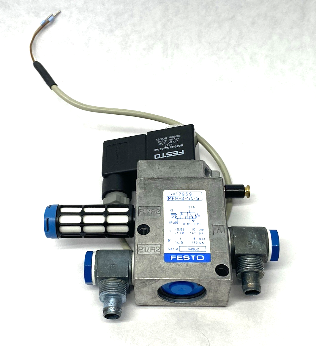 Festo MFH-3-1/4-S Air Solenoid Valve, 3/2-way, closed, monostable 7959 - Maverick Industrial Sales