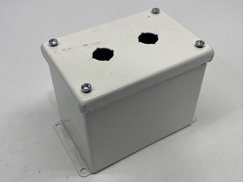 Hoffman E2PBXM Deep 2-Hole Pushbutton Enclosure White 6 x 4 x 4.75" - Maverick Industrial Sales