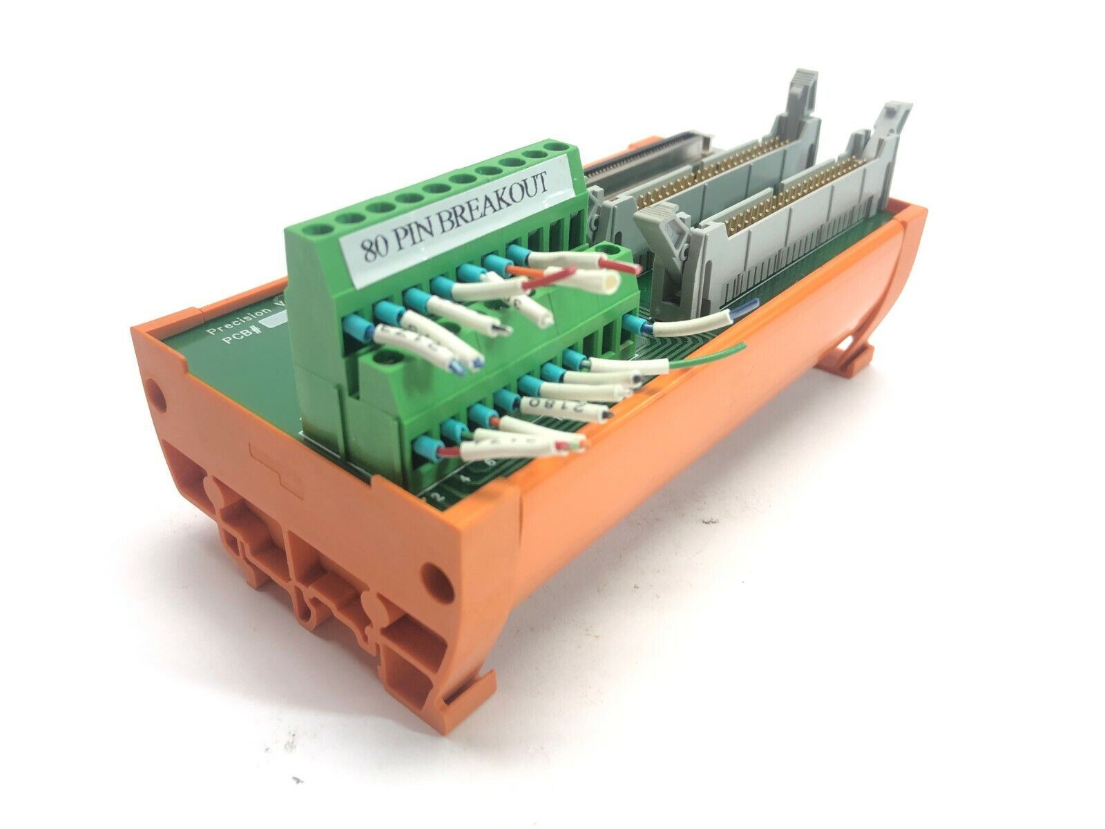 Precision Valve & Automation 20 Contact 80 Pin Breakout Module DIN Rail Mount - Used - Maverick Industrial Sales