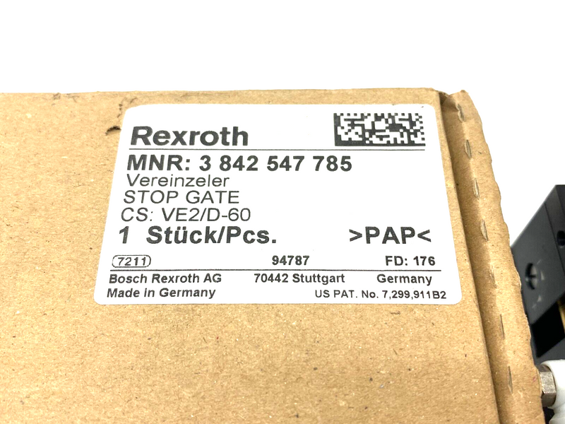 Bosch Rexroth 3842547785 Pneumatic Stop Gate - Maverick Industrial Sales