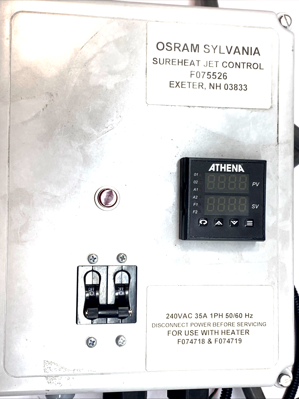 F074719 | Tutco SureHeat Jet 8kW 240V Air Heater w/ Hoffman A1086CHSCFG NEMA 4X - Used - Maverick Industrial Sales