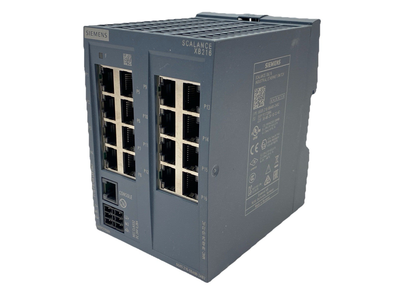 6GK5 216-0BA00-2AB2 | Siemens 6GK5216-0BA00-2AB2 SCALANCE XB216 Managed Layer 2 IE Switch, 16X 10/100 - New – Open box - Maverick Industrial Sales