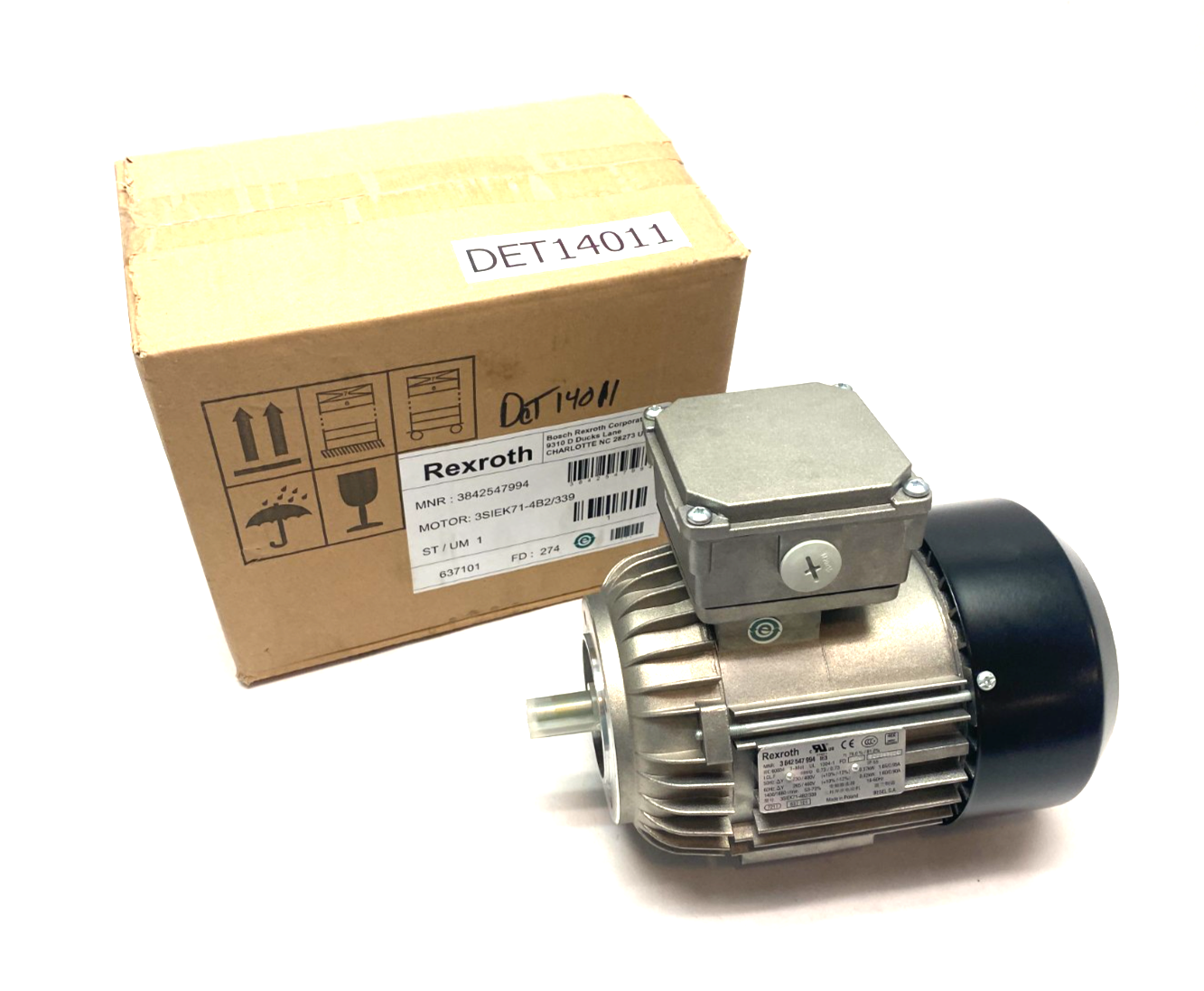 Bosch Rexroth 3842547994 Electric Motor 3-Phase 0.42kW 3SIEK71-4B2/339 - Maverick Industrial Sales
