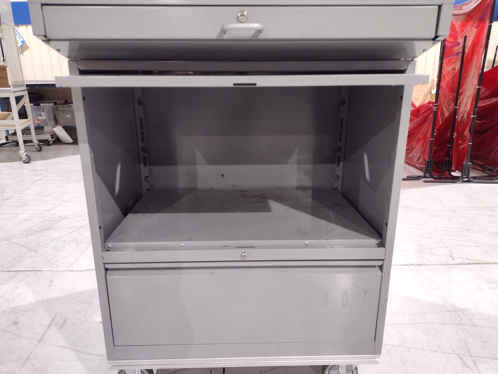 Desktop Computer FrankenCart 35"x24"x49" Gray Steel Cart on Casters - Used - Maverick Industrial Sales