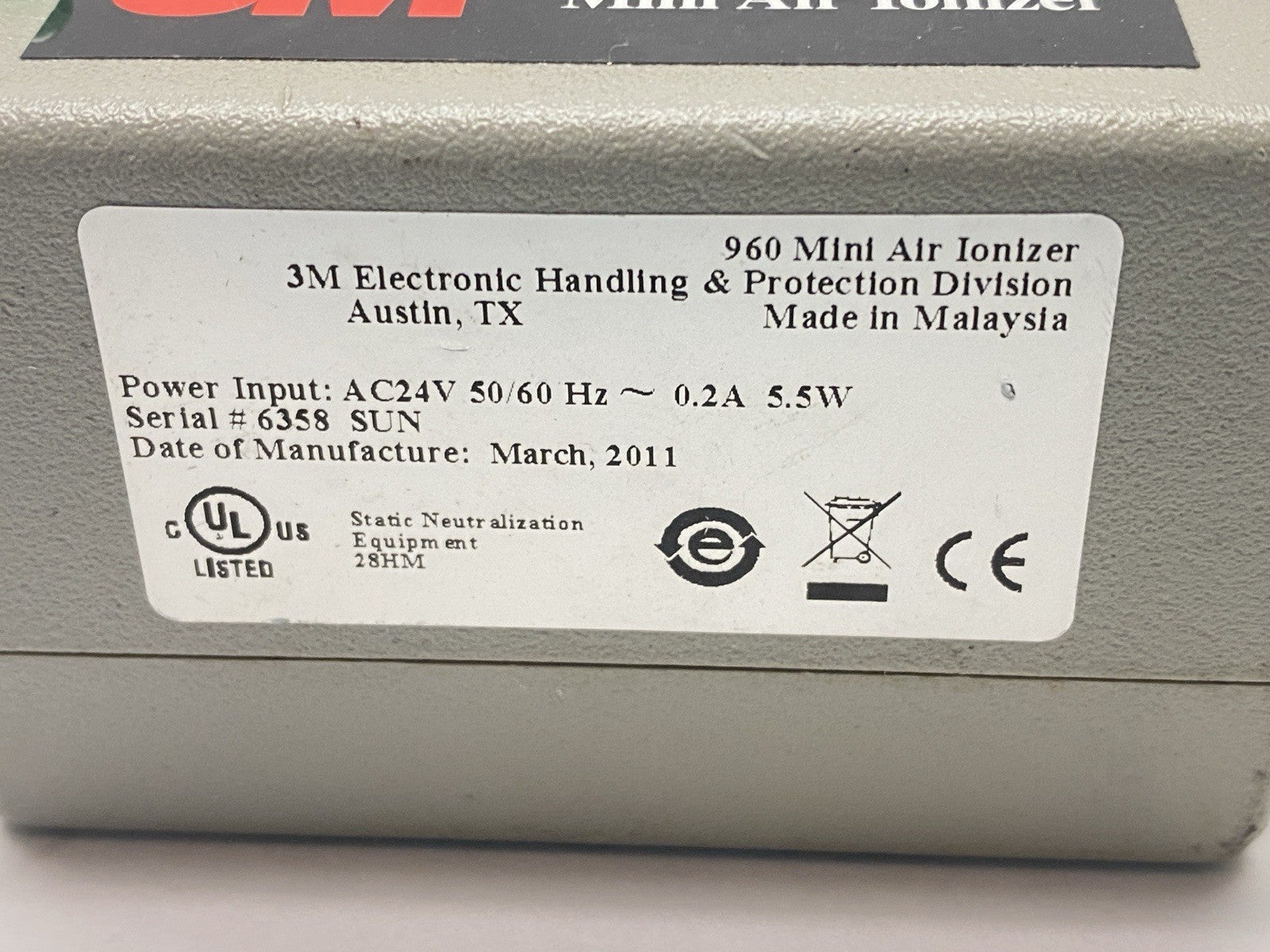3M Model 960 Mini Air Ionizer - Maverick Industrial Sales
