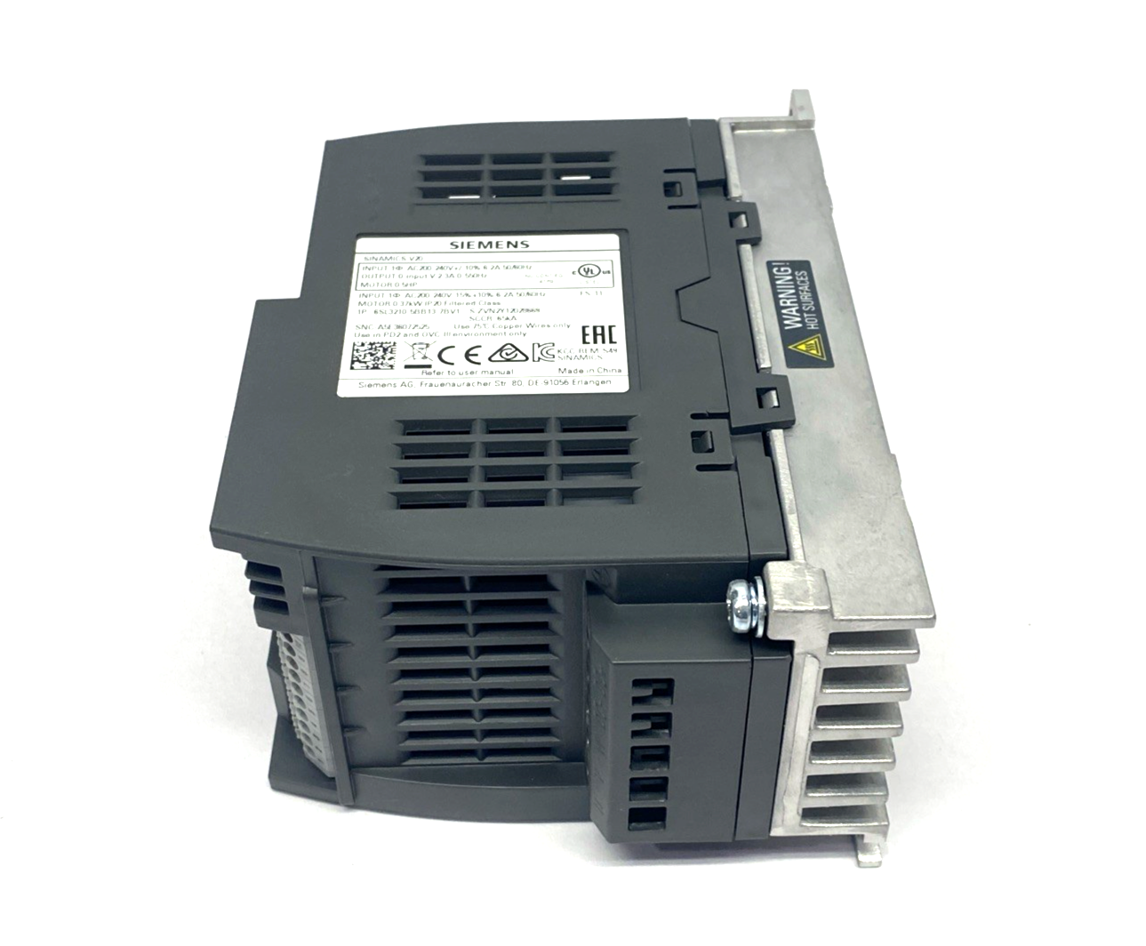 Siemens 6SL3210-5BB13-7BV1 SINAMICS V20 200-240V 1AC 0.37 kW - Maverick Industrial Sales