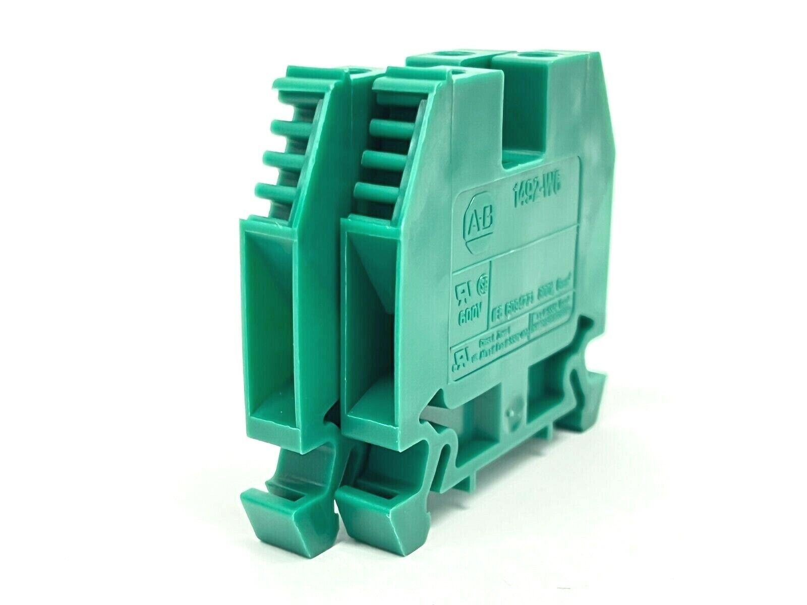 Allen Bradley 1492-W6-G Ser C Terminal Blocks Green LOT OF 2 - Maverick Industrial Sales