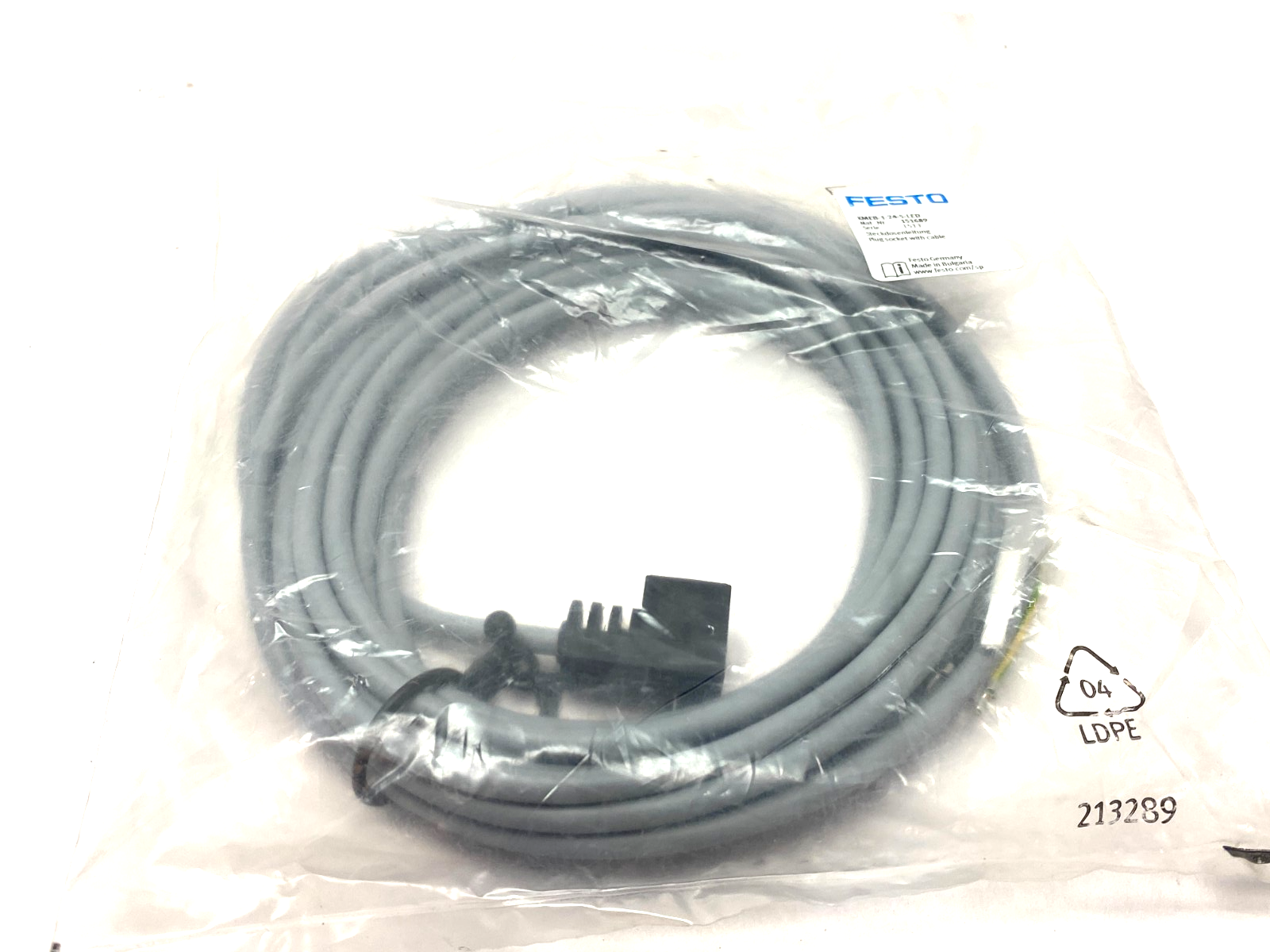 Festo KMEB-1-24-5-LED Rt Angle Plug Socket Cordset 5m 151689 - Maverick Industrial Sales