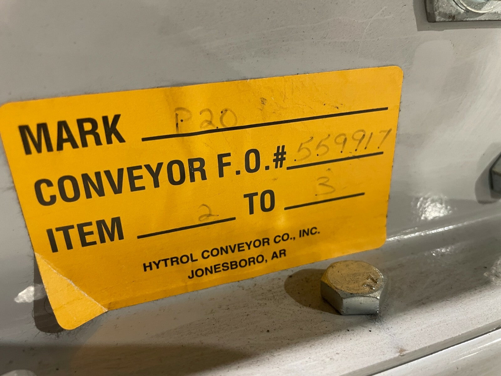 Hytrol Incline Belt Parcel Conveyor 162" Long, Adjustable Height, 10"W Belt - Maverick Industrial Sales
