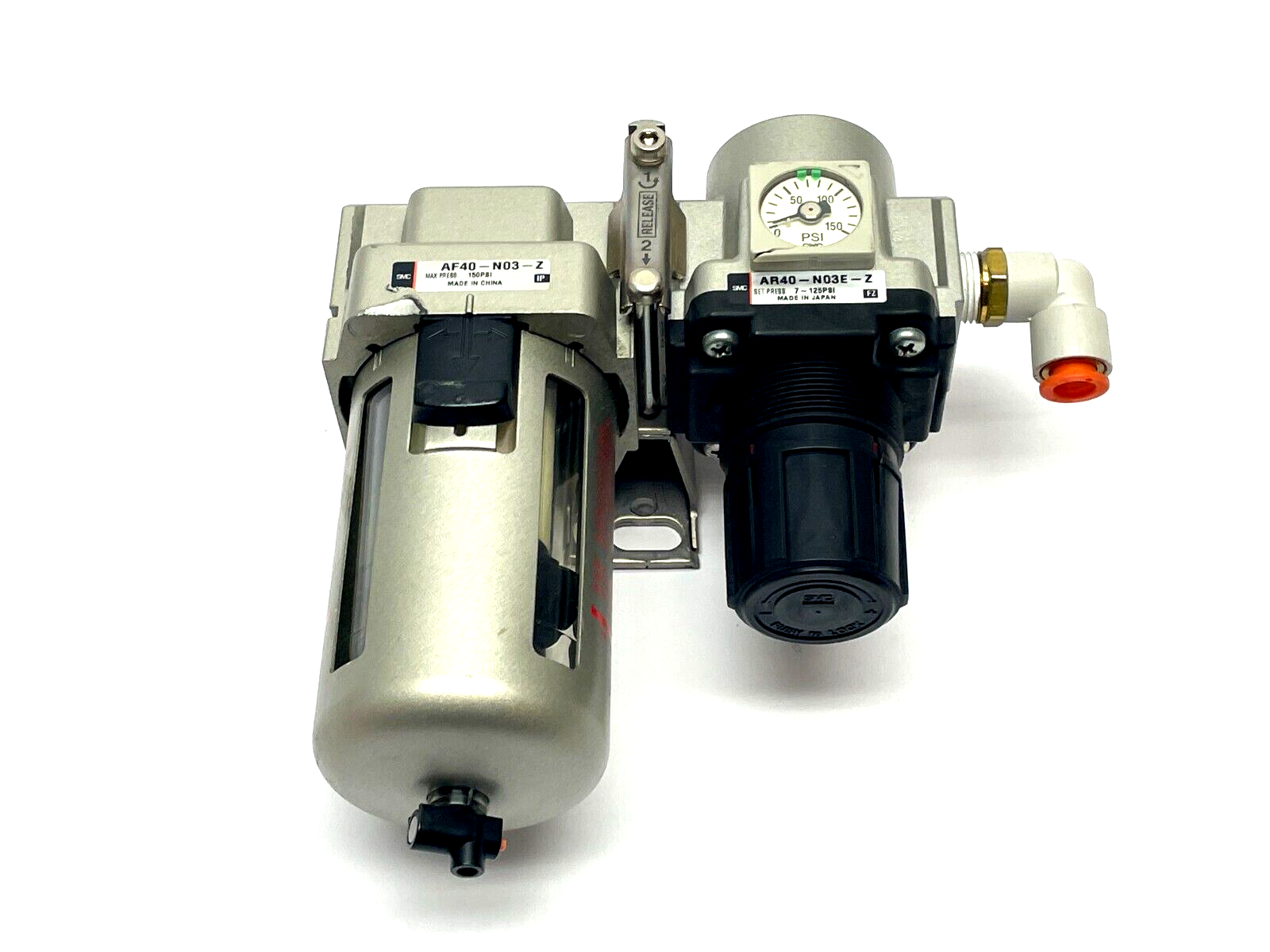 SMC AF40-N03-Z Filter w/ AR40-N03E-Z Regulator - Maverick Industrial Sales